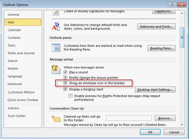 remove mail icon from taskbar windows 10